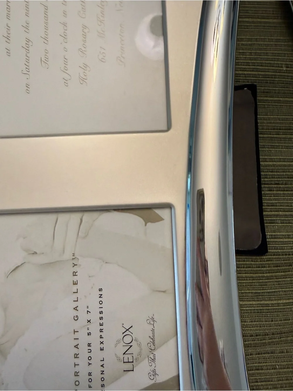 2 LENOX SILVER PLATED WEDDING PROMISES FRAMES 8x10 AND DOUBLE 5x7 FRAME LOVE